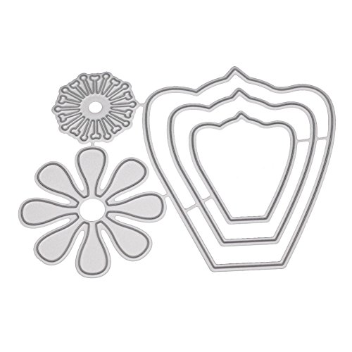 Xmiral Fustelle per Scrapbooking per Carta Cutting Dies Metallo Fustella Stencil #19031301X, Accessori per Big Shot e Altre Macchina(L) - 4