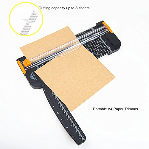 Taglierina A3 A4 30cm Titanium Scrapbooking Righello Multi Funzione e Sicurezza Automatica ghigliottina per coupon Craft etichetta di carta o foto nel Momento del Taglio Nera  - 3
