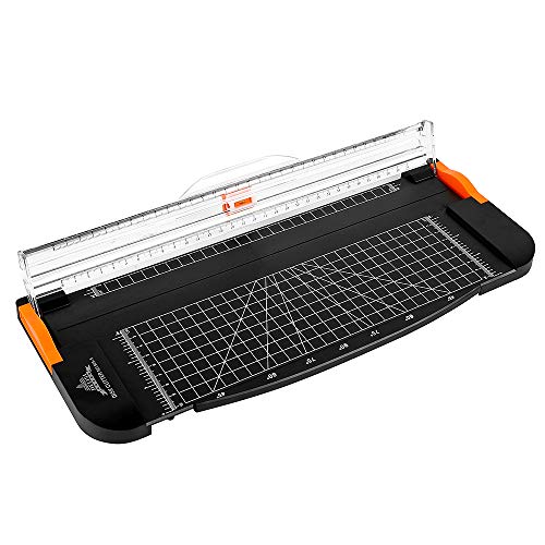 Jielisi – Taglierina da 12 pollici per carta A4 con funzione di sicurezza automatica per protezione durante il taglio, Colore Nero 909-5 - 3