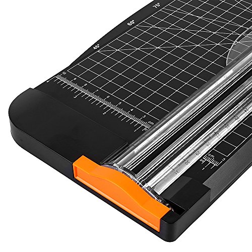 Jielisi – Taglierina da 12 pollici per carta A4 con funzione di sicurezza automatica per protezione durante il taglio, Colore Nero 909-5 - 4