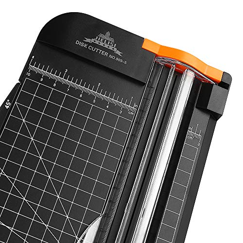 Jielisi – Taglierina da 12 pollici per carta A4 con funzione di sicurezza automatica per protezione durante il taglio, Colore Nero 909-5 - 5