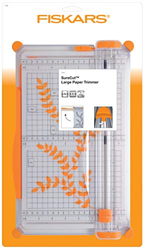 Fiskars SureCut Tagliacarte, A4, Con linea guida per il taglio, 1003758 - 5