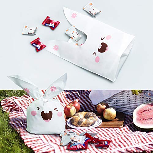 ARTMOVA 100 Pezzi Sacchetti Compleanno,Sacchetto per Caramella Confetti Borsa di Regalo Sacchetto Coniglietto di Forma del Coniglio Sacchetti di Biscotto - 7