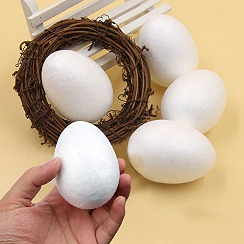 Confezione da 50 pezzi – Grande assortimento di uova di Pasqua in polistirolo – Varietà di formati – Regalo pasquale ideale per i bambini per tagliare, modellare e dipingere, decorazione - 2