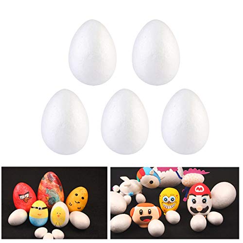 Amosfun Uova di polistirolo 15cm Palline di polistirolo Decorazioni Pasqua Uova Giocattolo per Bambini 10 Pezzi (Bianco, 15cm) - 2