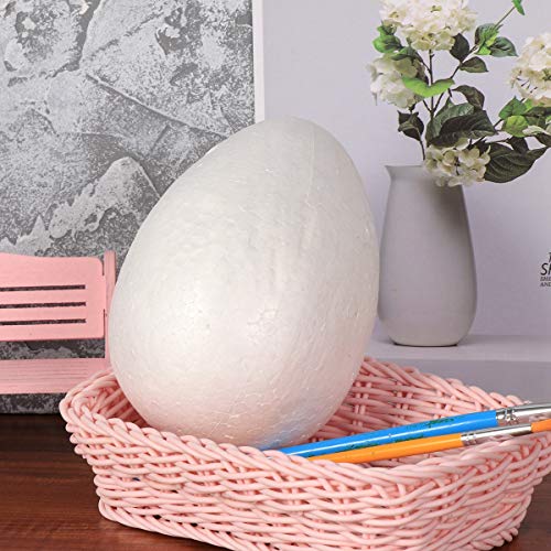 Amosfun Uova di polistirolo 15cm Palline di polistirolo Decorazioni Pasqua Uova Giocattolo per Bambini 10 Pezzi (Bianco, 15cm) - 5