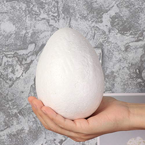 Amosfun Uova di polistirolo 15cm Palline di polistirolo Decorazioni Pasqua Uova Giocattolo per Bambini 10 Pezzi (Bianco, 15cm) - 6