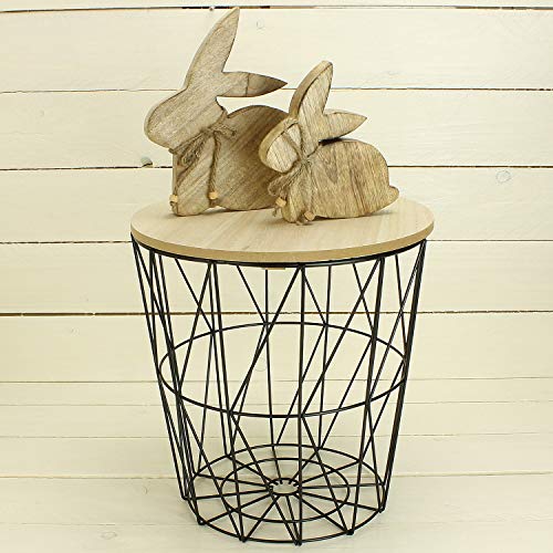 MACOSA GW1002355 – Decorazione in Legno a Forma di Coniglietto Pasquale, Set da 2 Pezzi, in Legno di Mango - 5