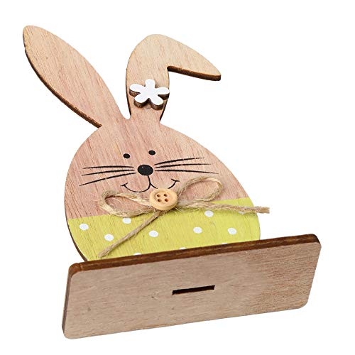 Festnight Tag da Tavolo Legno Coniglietto Ornamenti Tavolo Etichette Stand Tabelle Segnaposto Cibo Forniture Nastro Dell’uovo Pasqua Artigianato Legno per Decorazioni Casa Matrimonio Pasqua - 4