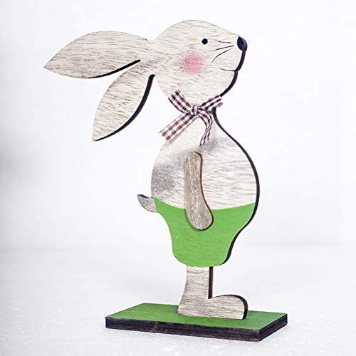 BESTOYARD Coniglio di Pasqua in Legno Ornamento Coniglietti Artigianato 2pcs - 6