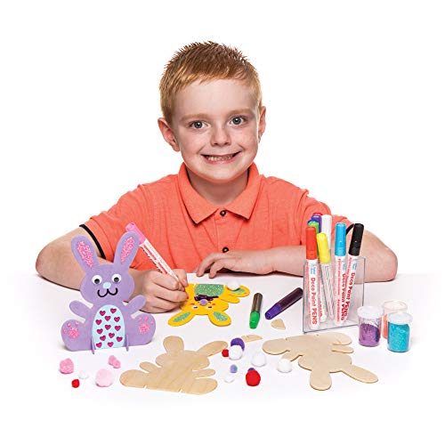 Baker Ross Coniglietti in Legno posizionabili in Verticale (Confezione da 6) – Creazioni pasquali per Bambini, da Decorare ed esporre - 2