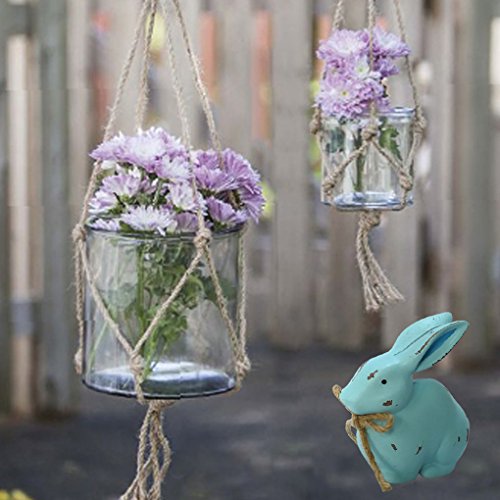 Demino 3D Legno Bunny Buona Pasqua Coniglio Sveglio Table Desk Regalo Toy Decor Ornamenti per Bambini con la Corda Casa Blu - 8