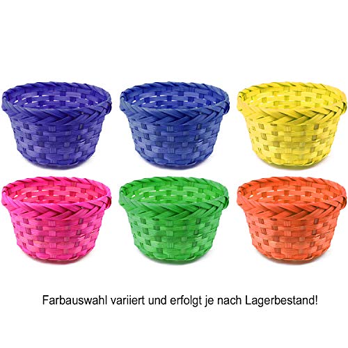 COM-FOUR® Set da 6 Pezzi e Set da Regalo per Pasqua, cesti Colorati, Erba Pasquale e Sacchetti Regalo (06 Pezzi – Cestino con Sacchetto) - 4