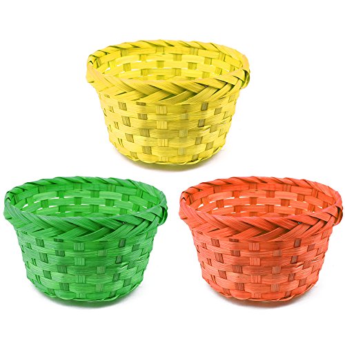COM-FOUR® Set da 6 Pezzi e Set da Regalo per Pasqua, cesti Colorati, Erba Pasquale e Sacchetti Regalo (06 Pezzi – Cestino con Sacchetto) - 6