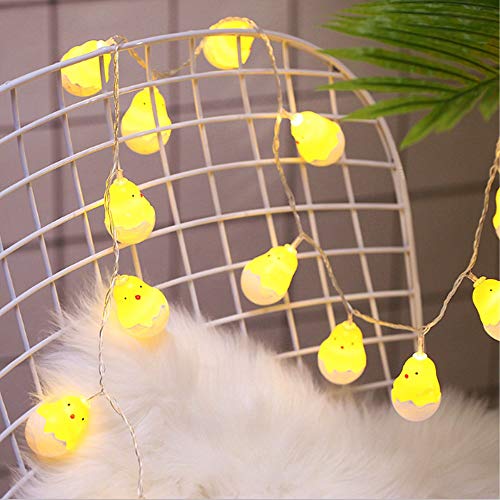 Ankamal Elec 1PC Pasqua LED String Lights, String Lights a Batteria Chick Shaped String Lights, per Giardino, casa, Patio, Matrimonio, Decorazioni pasquali (3m 20LED) - 5