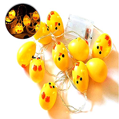 Ankamal Elec 1PC Pasqua LED String Lights, String Lights a Batteria Chick Shaped String Lights, per Giardino, casa, Patio, Matrimonio, Decorazioni pasquali (3m 20LED) - 7