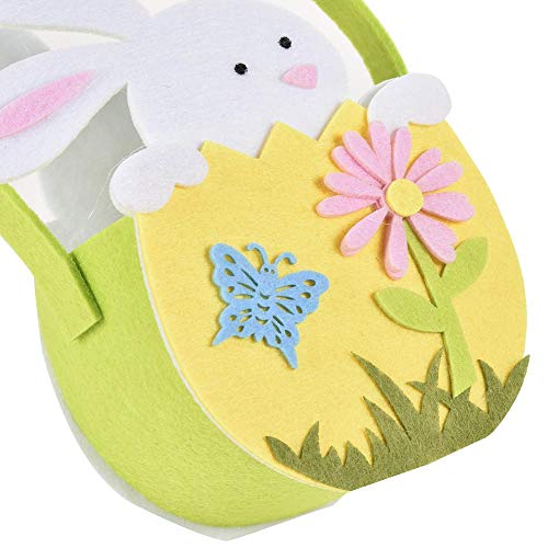 haodene Borse pasquali Rabbit Ears Design con Fiore Candy Bag Articoli per Feste di Pasqua Borsa Tote Bomboniere Regali per Bambini Blue Pink - 6
