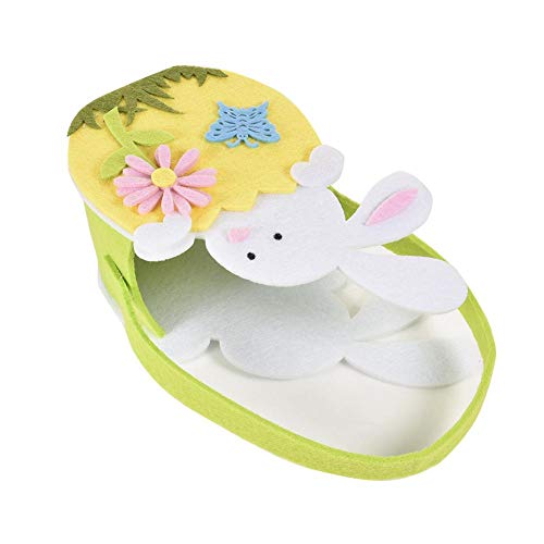 haodene Borse pasquali Rabbit Ears Design con Fiore Candy Bag Articoli per Feste di Pasqua Borsa Tote Bomboniere Regali per Bambini Blue Pink - 8