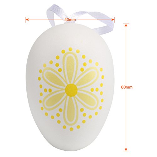 Naler 12pcs plastica Colorata Easter Egg Falso Uovo con impiccagione cordone Loop Serie per Bambini Dono Giocattolo Pasqua Festa Decorazione a casa - 2