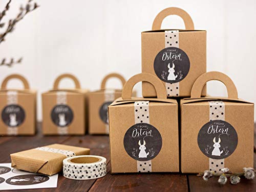 Scatole pasquali DIY con Washi Tape – Scatole regalo per la Pasqua – scatole regalo da riempire a piacere – per grandi e bambini Decorazione - 8