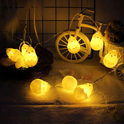 Lurrose 20 LED luci Stringa LED Pulcino luci pasquali con Decorazioni Guscio d’uovo Luci per la Decorazione della Festa di Compleanno Camera da Letto Festosa di Pasqua - 6