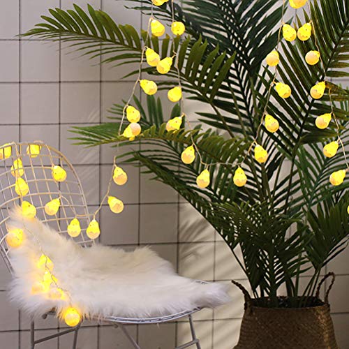 Lurrose 20 LED luci Stringa LED Pulcino luci pasquali con Decorazioni Guscio d’uovo Luci per la Decorazione della Festa di Compleanno Camera da Letto Festosa di Pasqua - 7