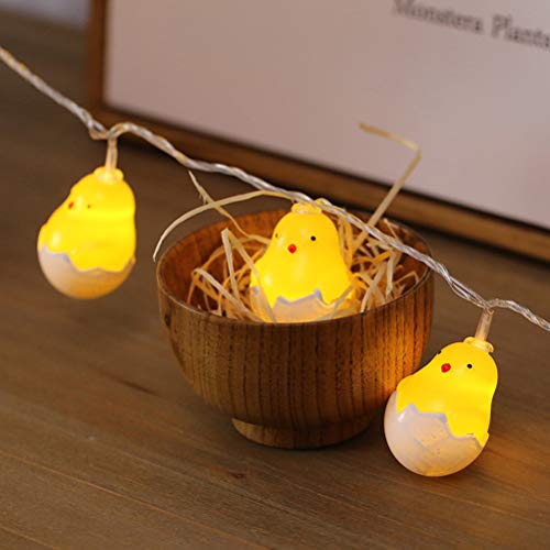 Lurrose 20 LED luci Stringa LED Pulcino luci pasquali con Decorazioni Guscio d’uovo Luci per la Decorazione della Festa di Compleanno Camera da Letto Festosa di Pasqua - 8