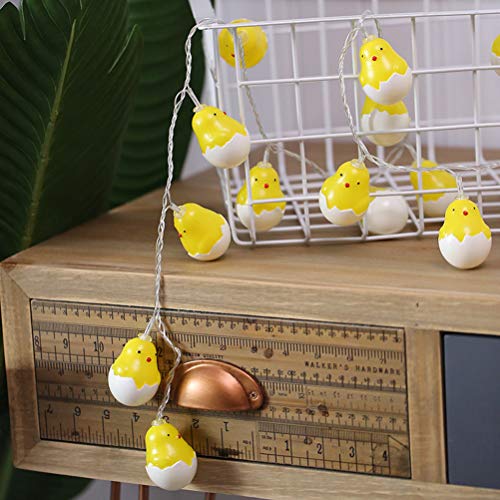 Lurrose 20 LED luci Stringa LED Pulcino luci pasquali con Decorazioni Guscio d’uovo Luci per la Decorazione della Festa di Compleanno Camera da Letto Festosa di Pasqua - 9