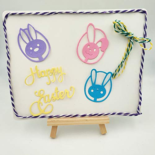follwer0 – Fustelle in Acciaio al Carbonio a Forma di Conigli pasquali per goffratura, Stencil Fai da Te, Scrapbooking, Biglietti, 3 Pezzi - 4