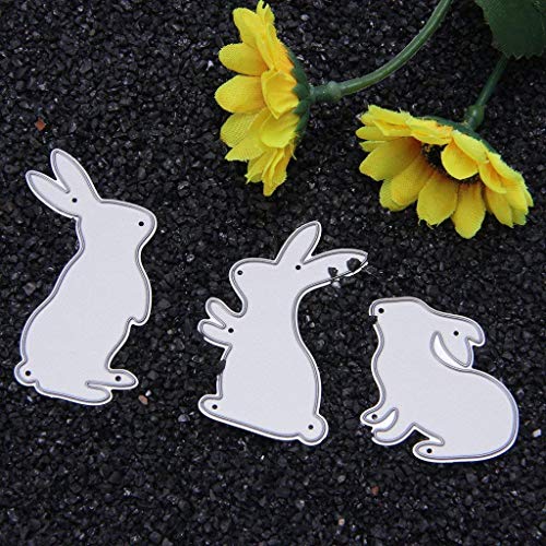 fustelle in metallo per cucire Tre conigli per bricolage scrapbooking decorazionerepujar conmateadores - 9