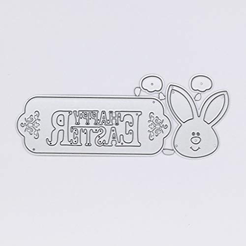 Xurgm Oster – Fustella a Forma di Coniglio, per Scrapbooking, per Modellare goffrature, Tagliare, Applicare su Sizzix Big Shot/Cuttlebug/e Altre perforatrici - 4