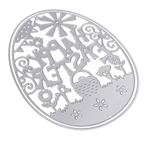 Uova di Pasqua da taglio stencil fai da te scrapbooking album fotografico Decor, Pasqua biglietto d’ auguri DIY Craft fustellati stencil - 3