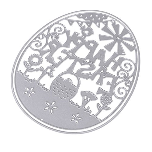 Uova di Pasqua da taglio stencil fai da te scrapbooking album fotografico Decor, Pasqua biglietto d’ auguri DIY Craft fustellati stencil - 4