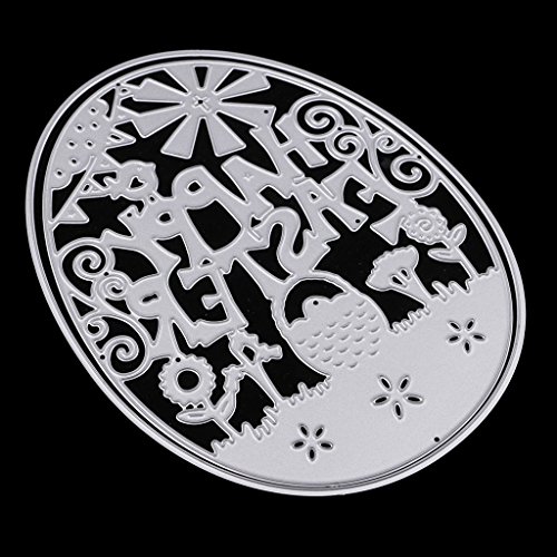 Uova di Pasqua da taglio stencil fai da te scrapbooking album fotografico Decor, Pasqua biglietto d’ auguri DIY Craft fustellati stencil - 5