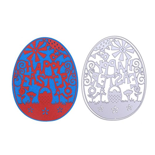 Uova di Pasqua da taglio stencil fai da te scrapbooking album fotografico Decor, Pasqua biglietto d’ auguri DIY Craft fustellati stencil - 7