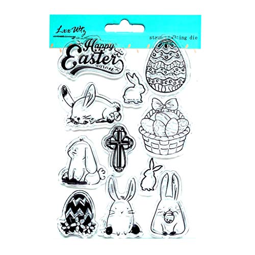Xurgm Clear Stamps Set (Pasqua) – Timbri in Silicone, Trasparente, riutilizzabili - 2