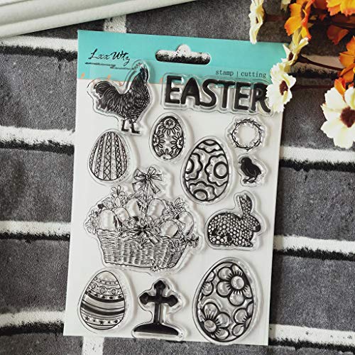 Xurgm Clear Stamps Set (Pasqua) – Timbri in Silicone, Trasparente, riutilizzabili - 4