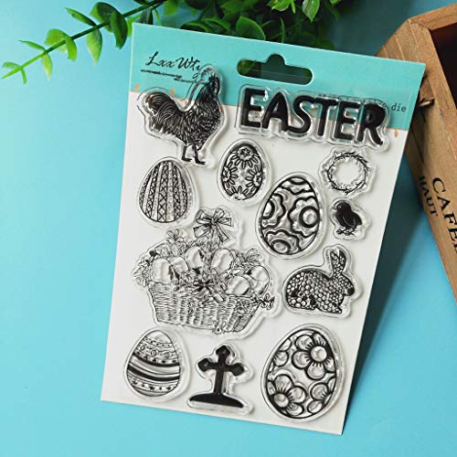 Xurgm Clear Stamps Set (Pasqua) – Timbri in Silicone, Trasparente, riutilizzabili - 6