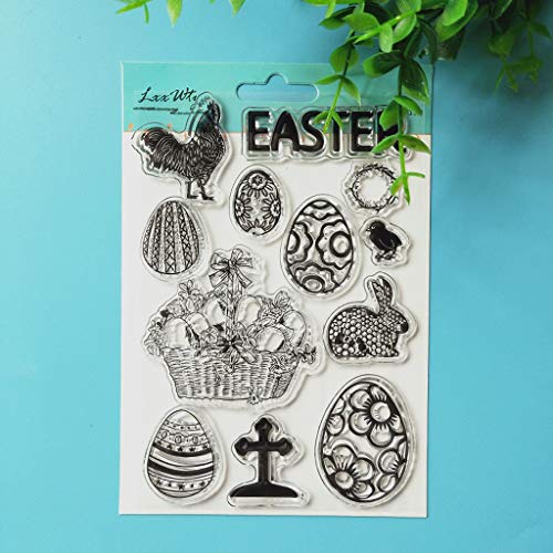 Xurgm Clear Stamps Set (Pasqua) – Timbri in Silicone, Trasparente, riutilizzabili - 8