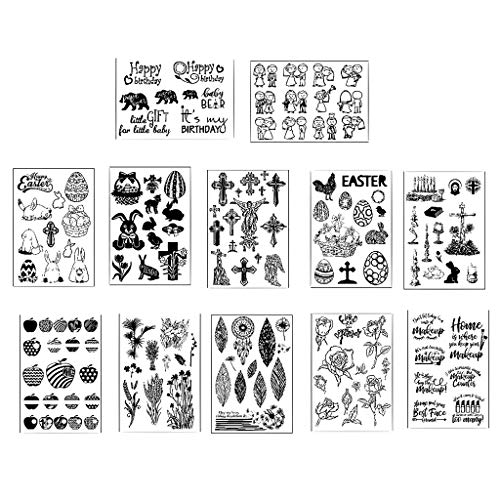 Xurgm Clear Stamps Set (Pasqua) – Timbri in Silicone, Trasparente, riutilizzabili - 9