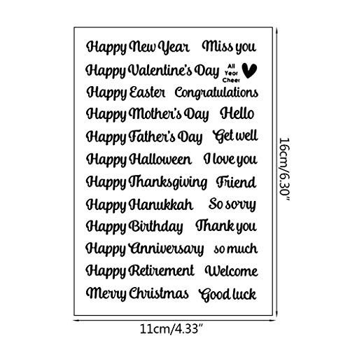 Buon Pasqua. Timbro in silicone Clear Stamps con motivo natalizio, trasparente, per Natale, Capodanno, regali - 3