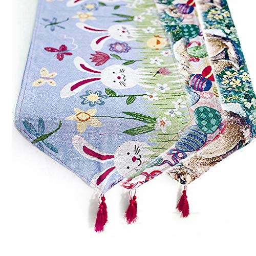 HshDUti Tovaglia Stampata delle Uova del Coniglio di Pasqua di Nordic Bella, Decorazione della Cucina del Corridore della Tabella A - 2