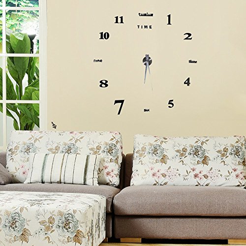 Moderno Orologio Da Parete Fai Da Te Yosoo, Tridimensionale 3D Sticker Decorazione Per Casa Ufficio Hotel Ristorante, Migliore Scelta Come Regalo – Nero - 5