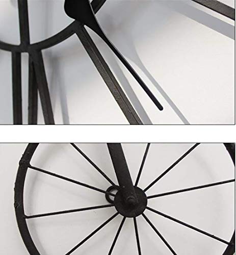 QBZS-YJ Orologio da Parete in Ferro battuto Vintage Industriale Decorazione Creativa da Parete Soggiorno Camera da Letto Bicicletta Decorazione Artigianale - 4