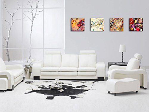 Quadri Moderni KANDINSKY 4 pz. cm 30×30 cad. Stampa su Tela CANVAS Arredamento Arte Astratto XXL Arredo per soggiorno salotto camera da letto cucina ufficio bar ristorante - 2