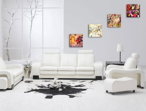 Quadri Moderni KANDINSKY 4 pz. cm 30×30 cad. Stampa su Tela CANVAS Arredamento Arte Astratto XXL Arredo per soggiorno salotto camera da letto cucina ufficio bar ristorante - 3