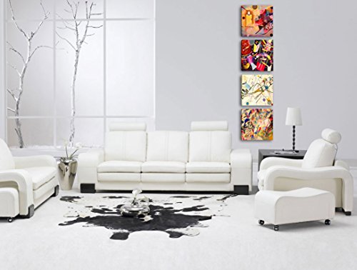 Quadri Moderni KANDINSKY 4 pz. cm 30×30 cad. Stampa su Tela CANVAS Arredamento Arte Astratto XXL Arredo per soggiorno salotto camera da letto cucina ufficio bar ristorante - 4