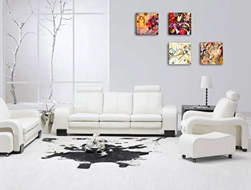 Quadri Moderni KANDINSKY 4 pz. cm 30×30 cad. Stampa su Tela CANVAS Arredamento Arte Astratto XXL Arredo per soggiorno salotto camera da letto cucina ufficio bar ristorante - 5