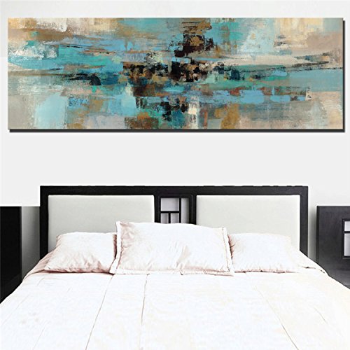 60x180cm – Stampe Su Tela Arte Muraria – Stampe Su Tela Per Parete Moderna Astratta Turchese Su Tela Per Soggiorno - 2