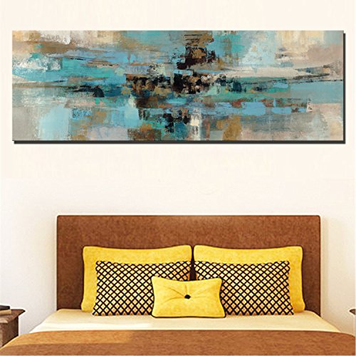 60x180cm – Stampe Su Tela Arte Muraria – Stampe Su Tela Per Parete Moderna Astratta Turchese Su Tela Per Soggiorno - 4